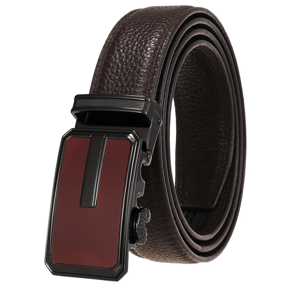 JMT-358986 Automatic Buckle Leather Belt for Men - Adjustable Fit, Premium Quality Craftsmanship