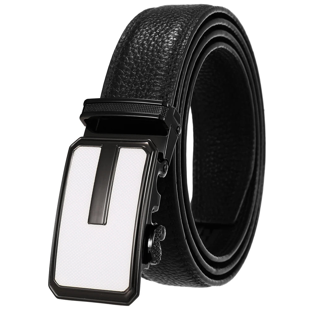 JMT-358986 Automatic Buckle Leather Belt for Men - Adjustable Fit, Premium Quality Craftsmanship
