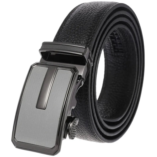 JMT-358986 Automatic Buckle Leather Belt for Men - Adjustable Fit, Premium Quality Craftsmanship