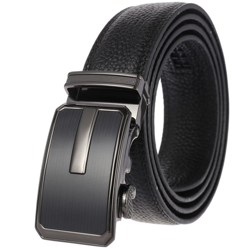 JMT-358986 Automatic Buckle Leather Belt for Men - Adjustable Fit, Premium Quality Craftsmanship
