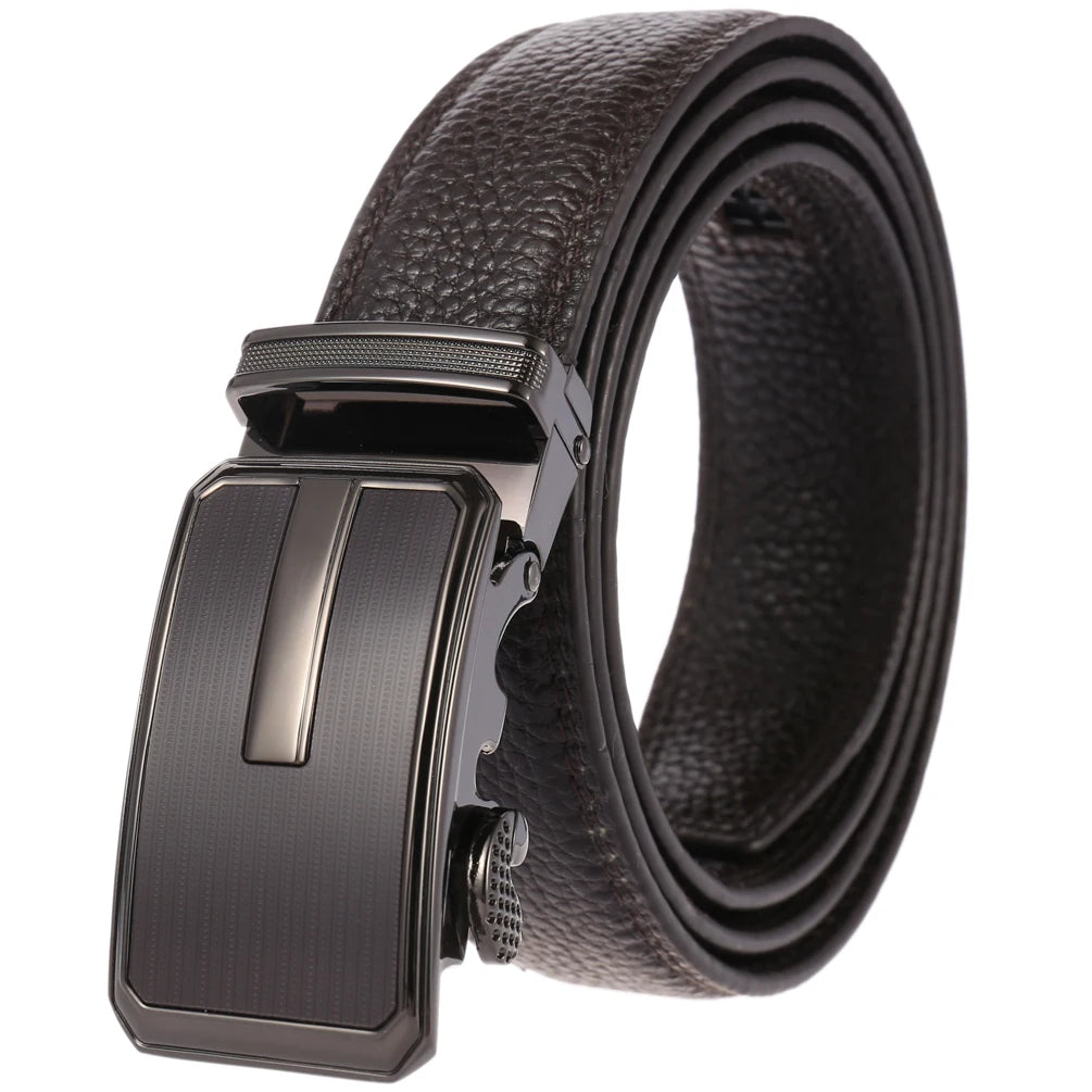 JMT-358986 Automatic Buckle Leather Belt for Men - Adjustable Fit, Premium Quality Craftsmanship