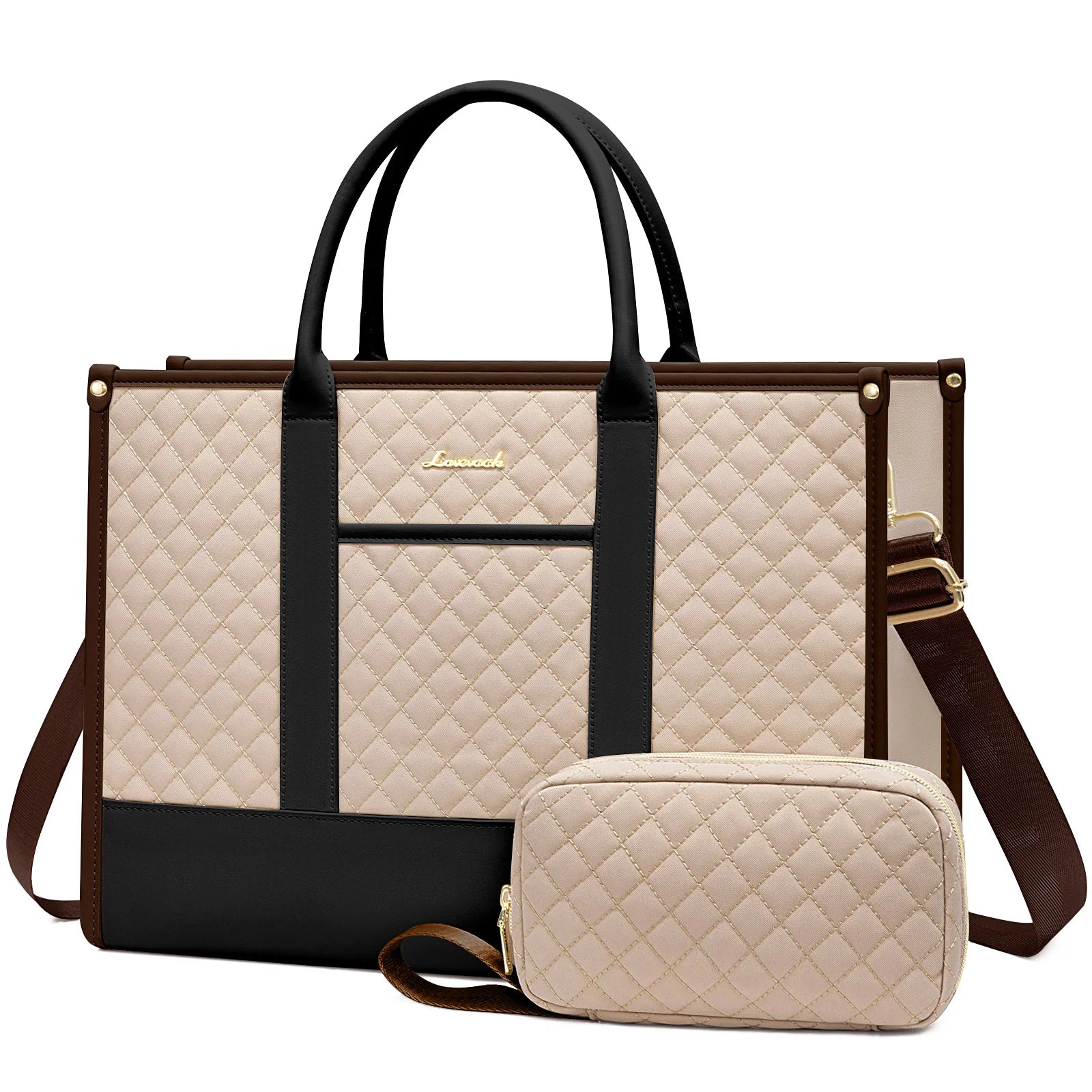 JMT-359114 Stylish 2-Piece Waterproof Business Tote and Laptop Bag Set for Travel and Work