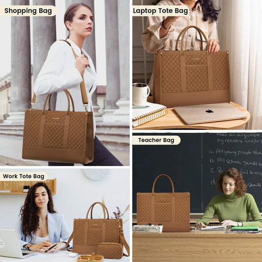 JMT-359114 Stylish 2-Piece Waterproof Business Tote and Laptop Bag Set for Travel and Work