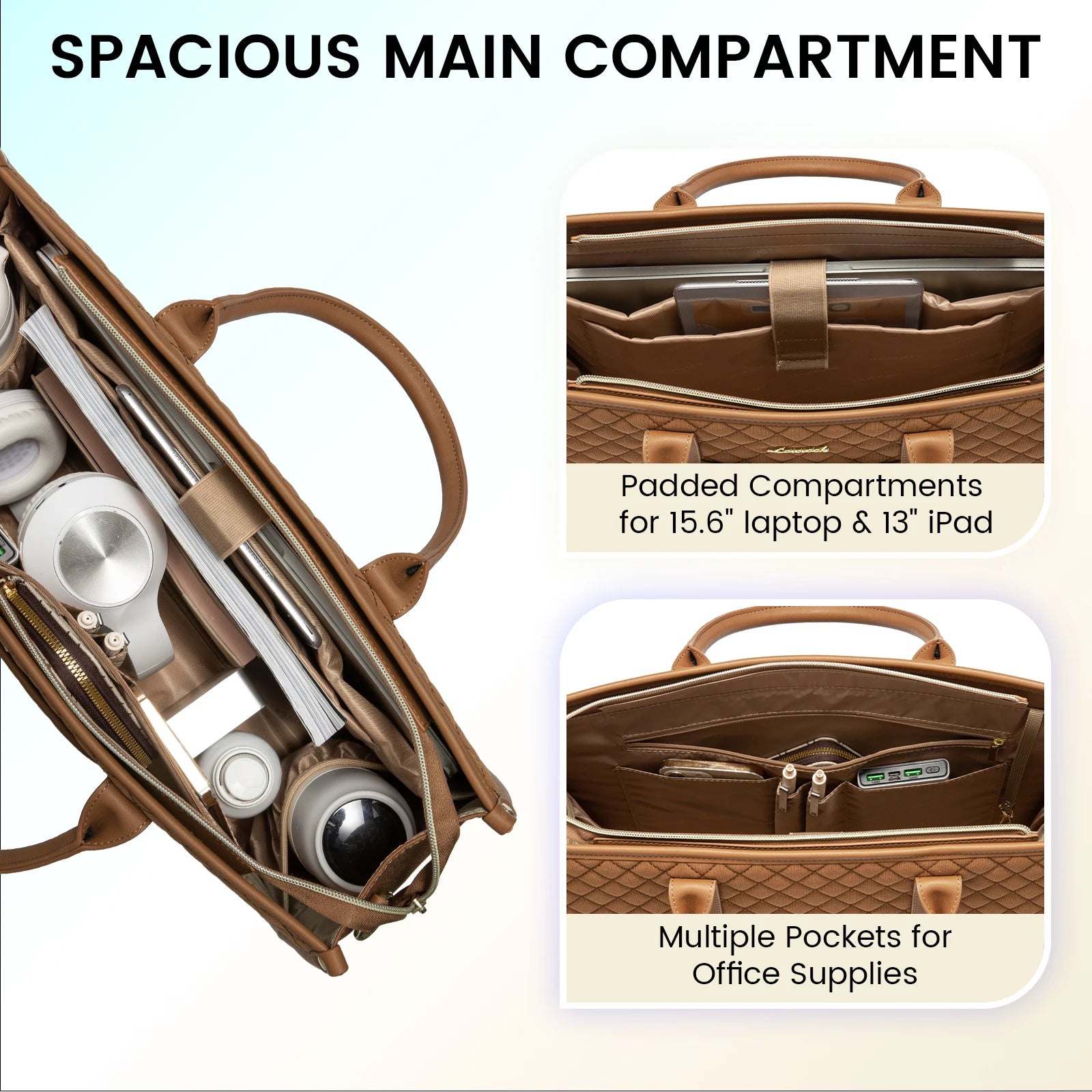 JMT-359114 Stylish 2-Piece Waterproof Business Tote and Laptop Bag Set for Travel and Work