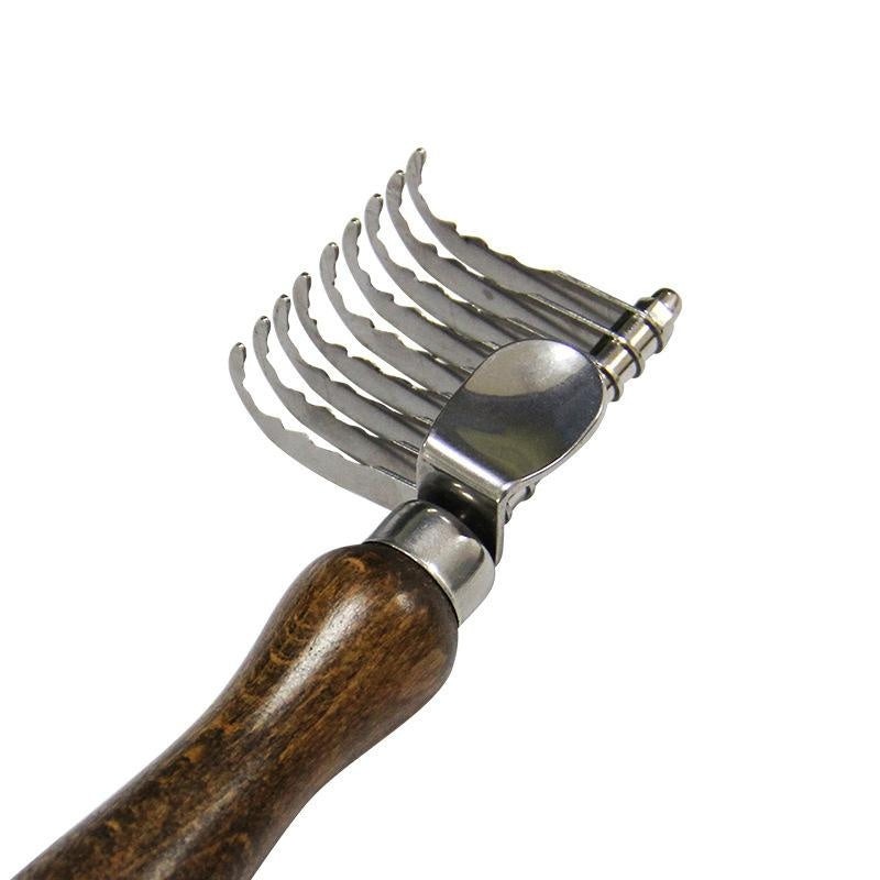 JMT-359626 Walnut Knot Comb for Pets - Stainless Steel Grooming Tool (15.2cm x 4cm)