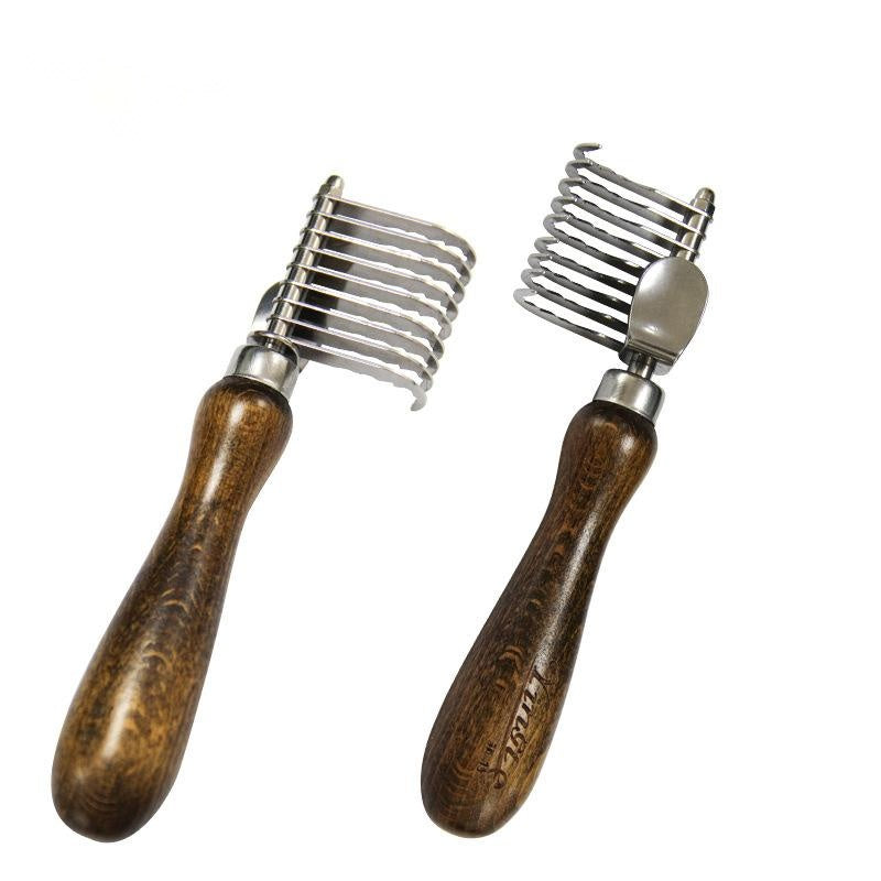 JMT-359626 Walnut Knot Comb for Pets - Stainless Steel Grooming Tool (15.2cm x 4cm)