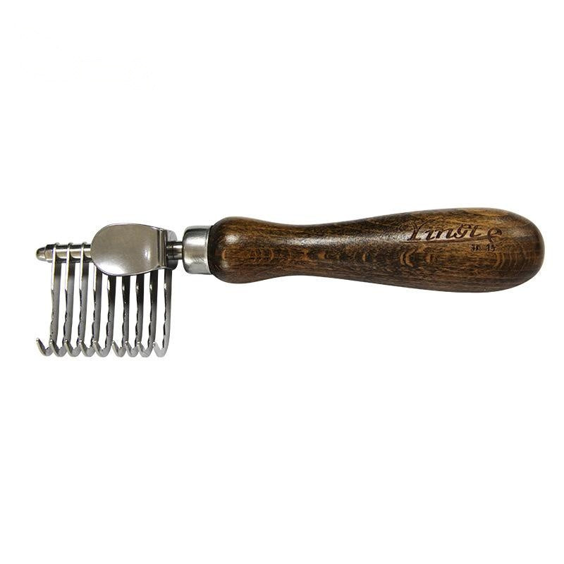 JMT-359626 Walnut Knot Comb for Pets - Stainless Steel Grooming Tool (15.2cm x 4cm)