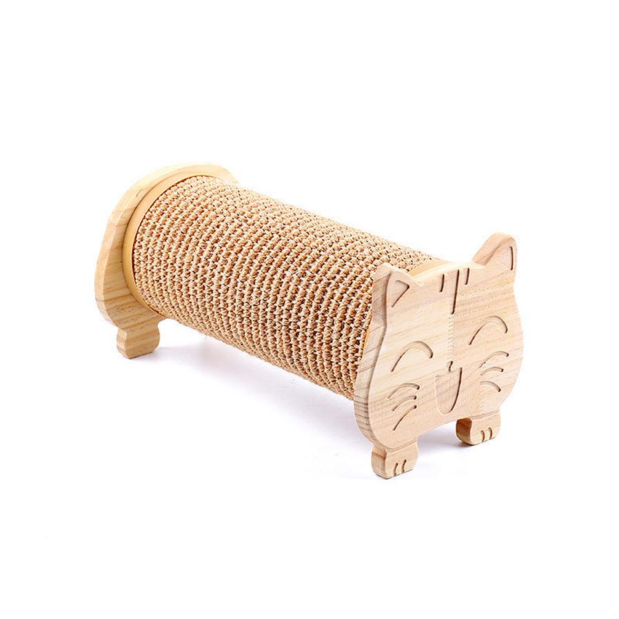 JMT-359690 Natural Pine Wood & Sisal Cat Scratching Post - Claw Sharpener and Pet Toy