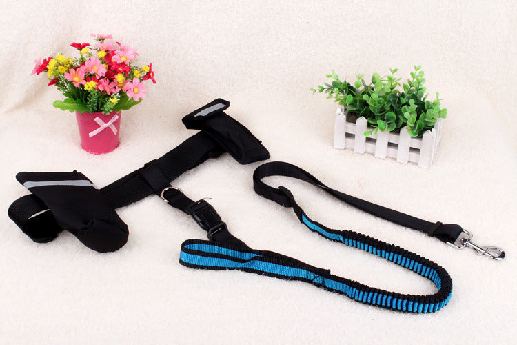 JMT-359882 Cushioned Nylon Running Dog Leash with Hands-Free Design and Adjustable Control