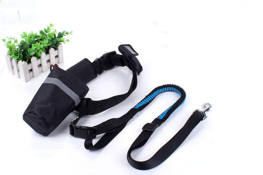 JMT-359882 Cushioned Nylon Running Dog Leash with Hands-Free Design and Adjustable Control