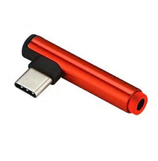JMT-360714 Aluminum Alloy 2-in-1 Type-C Audio Adapter with Elbow Design