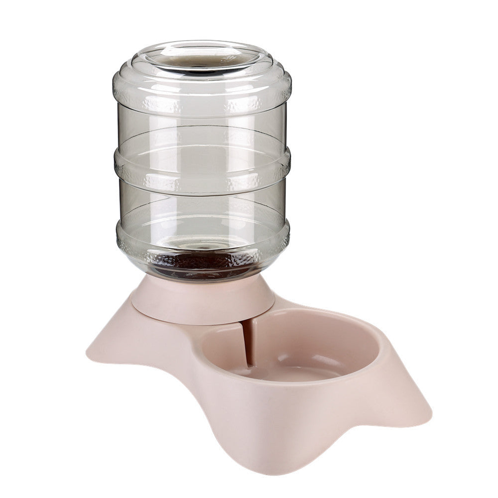 JMT-360714 Frosted Texture Plastic Automatic Pet Feeder and Drinking Fountain Combo