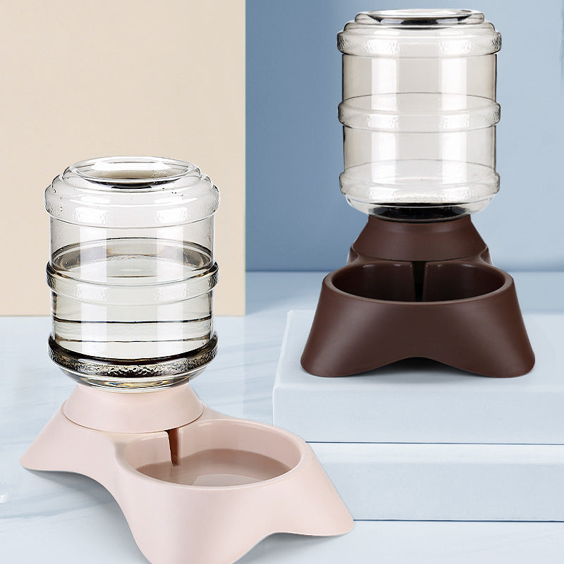 JMT-360714 Frosted Texture Plastic Automatic Pet Feeder and Drinking Fountain Combo