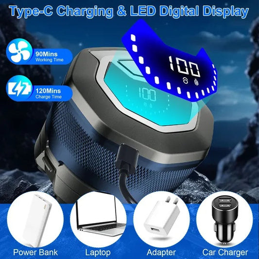 JMT-360778 Cordless Electric Head Shaver with 6D Floating Heads, IPX6 Waterproof, Type-C Rechargeable, LED Digital Display