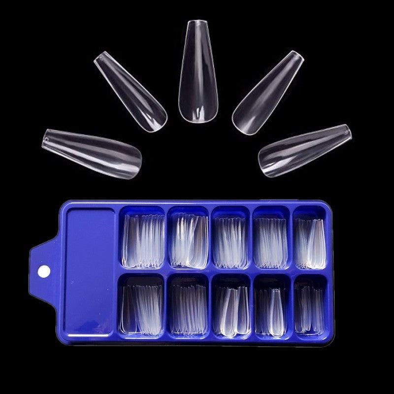 JMT-360842 Nail Patches Assortment in Transparent and Natural Art Nail Boxes - Ten Sizes Available