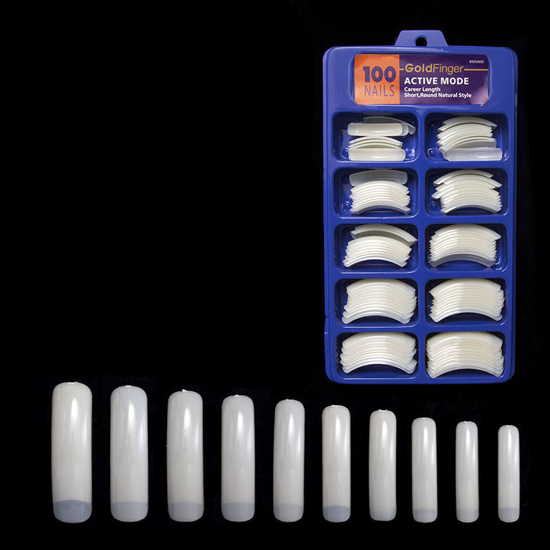 JMT-360842 Nail Patches Assortment in Transparent and Natural Art Nail Boxes - Ten Sizes Available