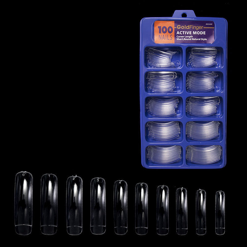 JMT-360842 Nail Patches Assortment in Transparent and Natural Art Nail Boxes - Ten Sizes Available