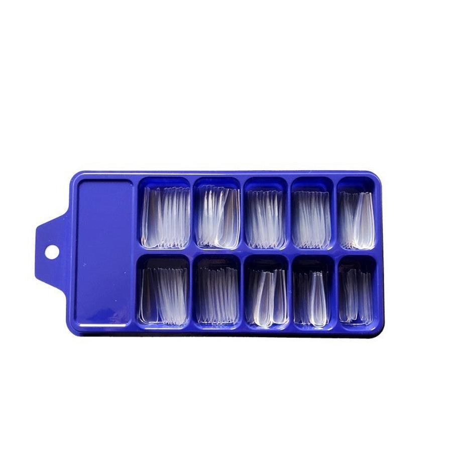 JMT-360842 Nail Patches Assortment in Transparent and Natural Art Nail Boxes - Ten Sizes Available