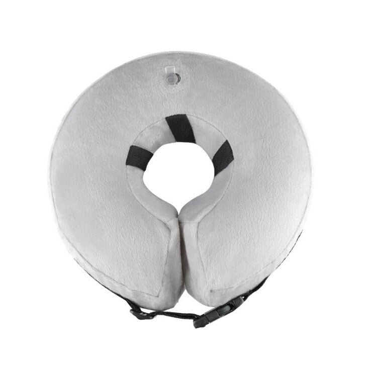 JMT-361354 Inflatable Cotton Pet Collar - Adjustable Neck Sizes for Comfort - Grey and Blue Options Available