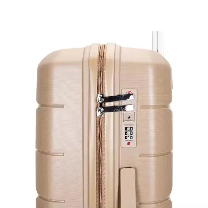 JMT-361418 Durable PP Shell Carry-On Trolley Luggage Set in 20", 24", and 28" Sizes for Outdoor Travel