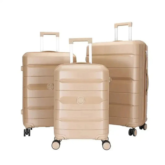 JMT-361418 Durable PP Shell Carry-On Trolley Luggage Set in 20", 24", and 28" Sizes for Outdoor Travel