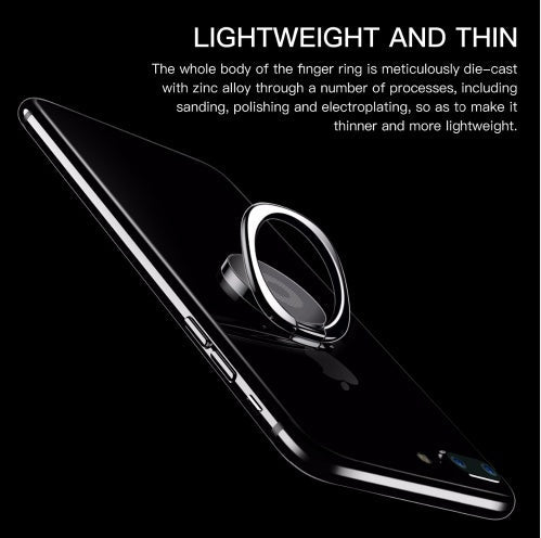 JMT-361546 360-Degree Metal Finger Ring Holder for Smartphones and Tablets - Ultra-Thin Aluminium Alloy Design