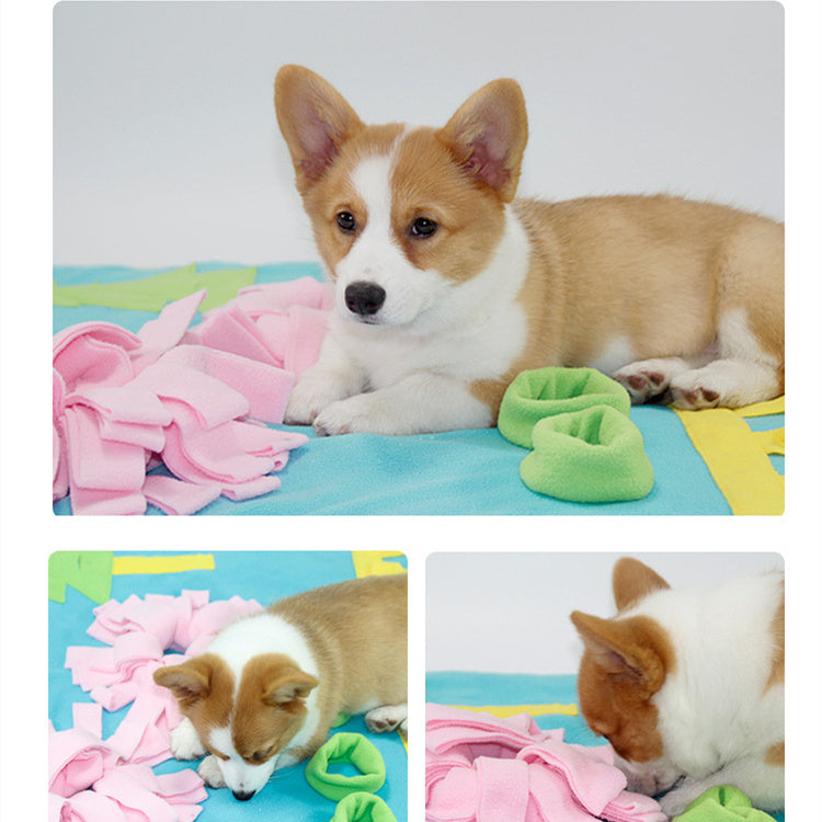 JMT-361674 Slow Food Interactive Puzzle Mat for Dogs - Engaging Foraging Training Blanket