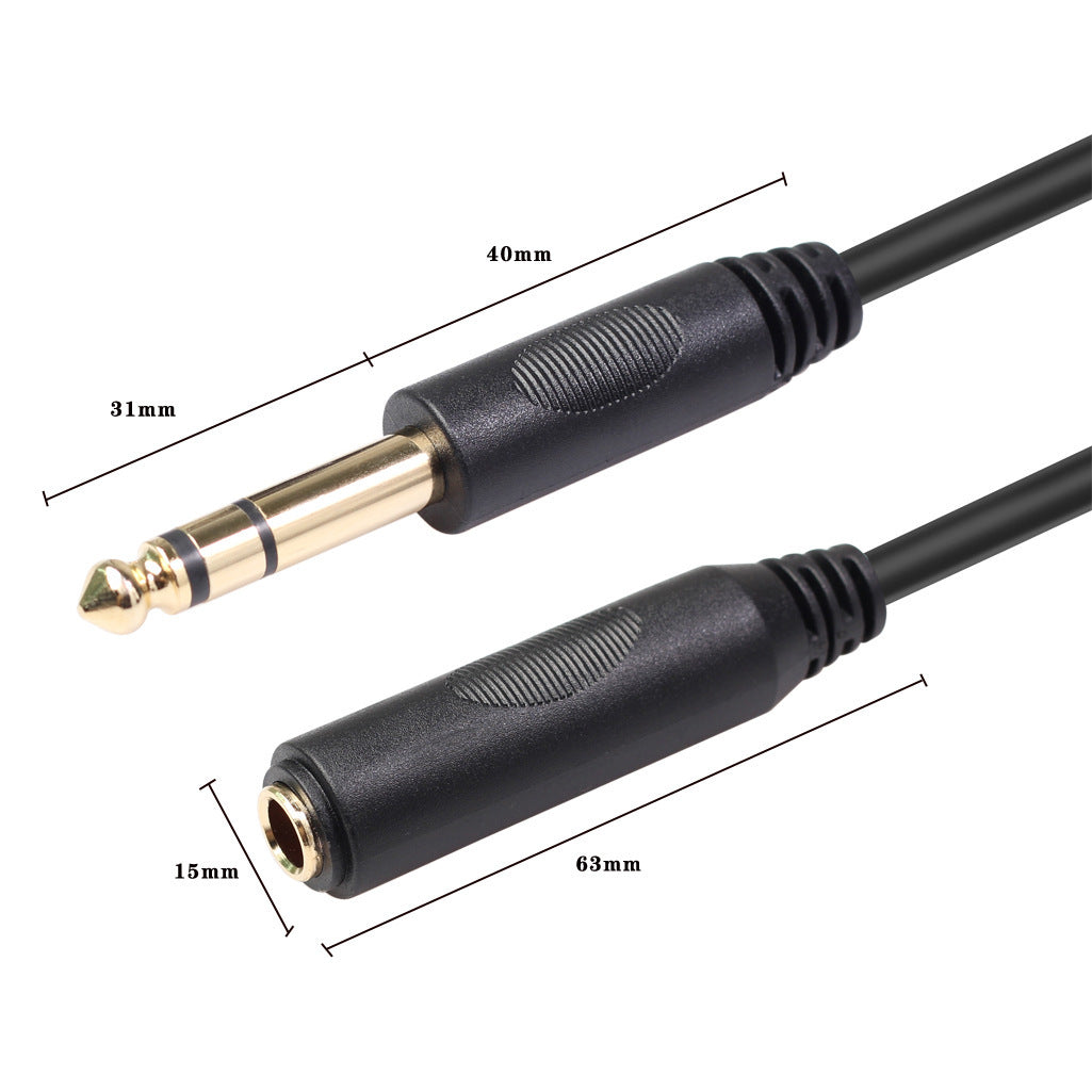 JMT-361866 6.5mm Male to Female Gold-Plated Audio Extension Cable – Multiple Lengths Available