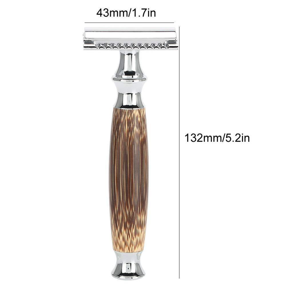 JMT-363082 Long Bamboo Handle Double Edged Safety Razor for a Smooth Shave