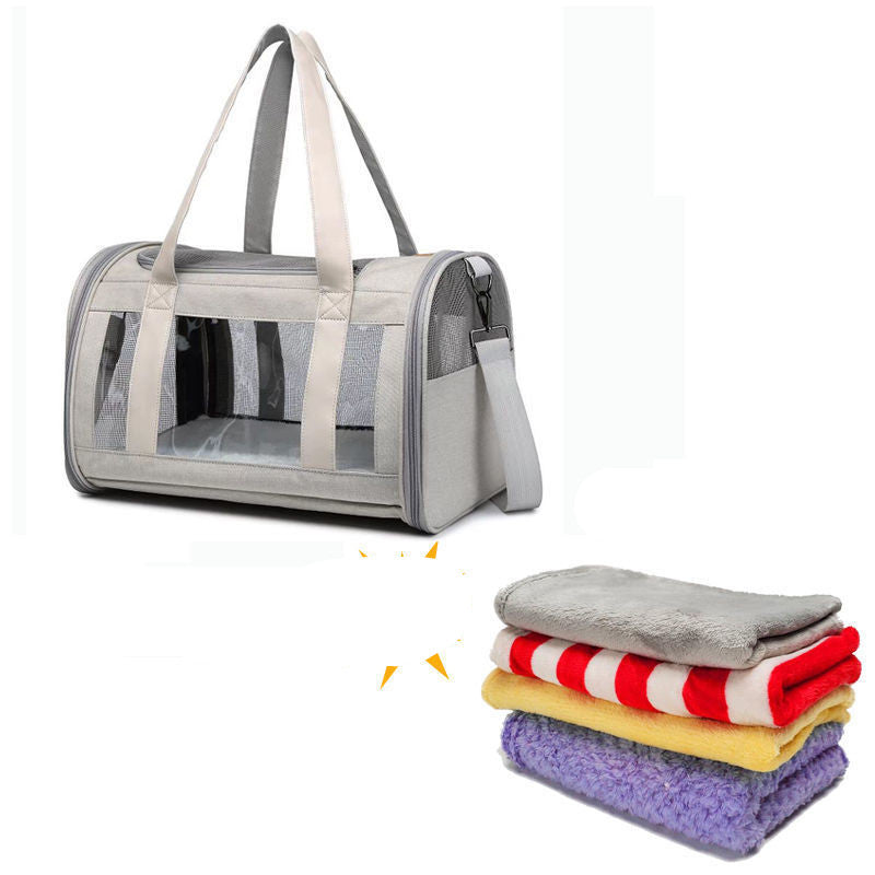 JMT-363338 Foldable Large Capacity Dog and Cat Backpack Carrier, Portable Handheld Diagonal Bag