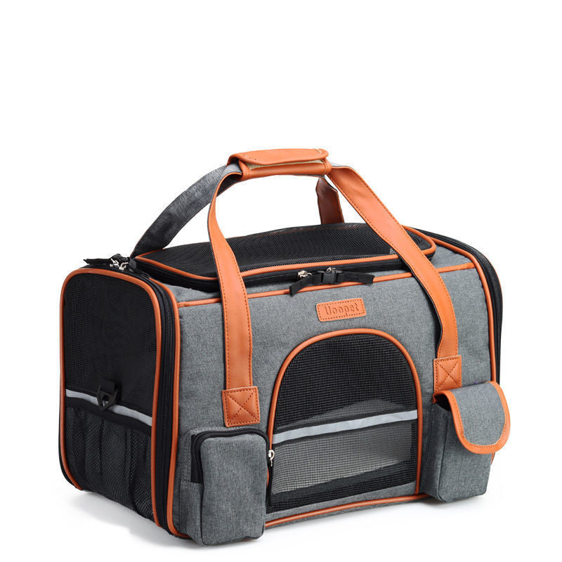 JMT-363338 Foldable Large Capacity Dog and Cat Backpack Carrier, Portable Handheld Diagonal Bag