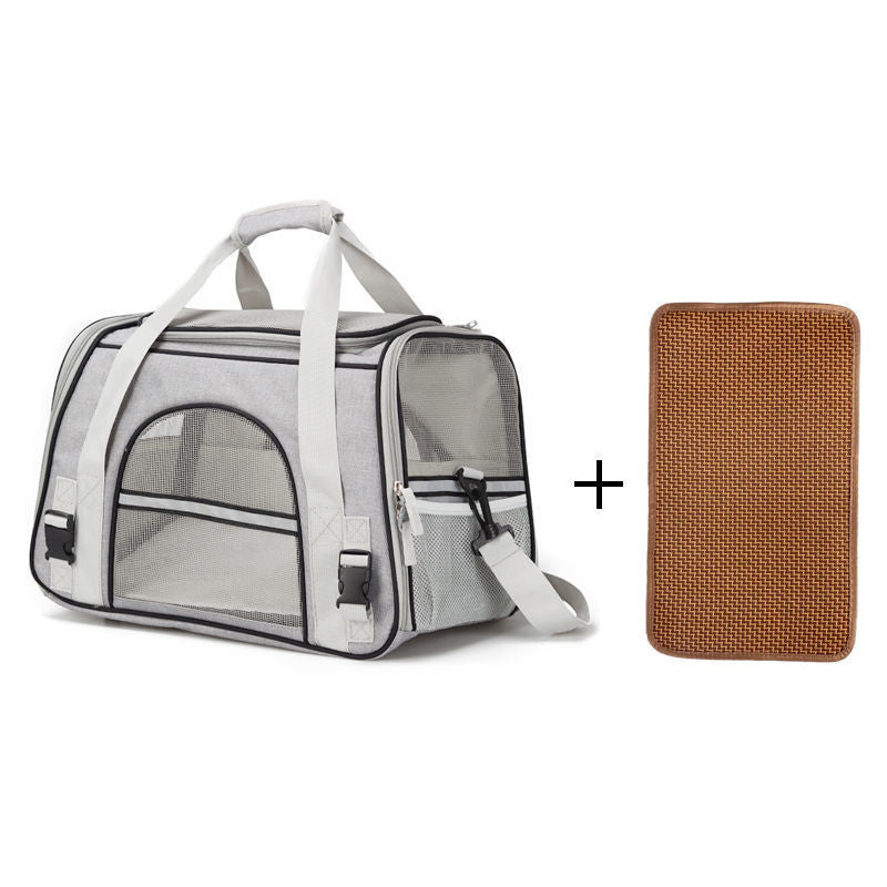 JMT-363338 Foldable Large Capacity Dog and Cat Backpack Carrier, Portable Handheld Diagonal Bag