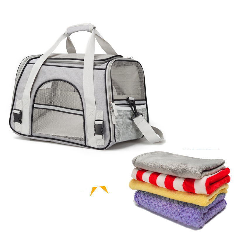 JMT-363338 Foldable Large Capacity Dog and Cat Backpack Carrier, Portable Handheld Diagonal Bag