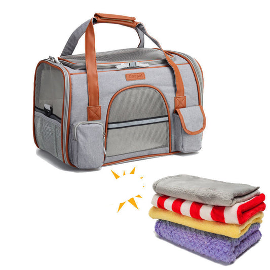 JMT-363338 Foldable Large Capacity Dog and Cat Backpack Carrier, Portable Handheld Diagonal Bag