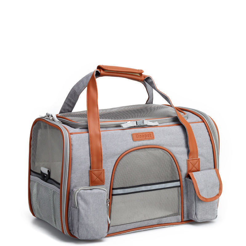 JMT-363338 Foldable Large Capacity Dog and Cat Backpack Carrier, Portable Handheld Diagonal Bag