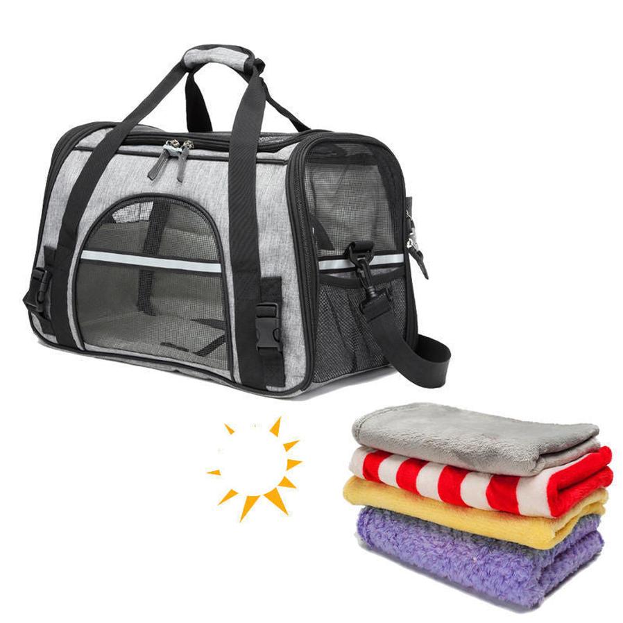 JMT-363338 Foldable Large Capacity Dog and Cat Backpack Carrier, Portable Handheld Diagonal Bag