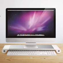 JMT-363466 Adjustable Computer Monitor Stand with USB Charging & Keyboard Storage Solution