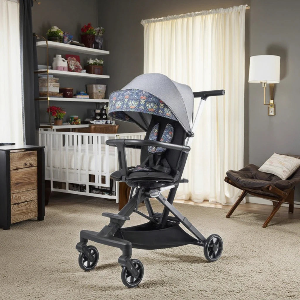 JMT-363850 Lightweight Folding Red Stroller for Toddlers with 4 Wheels and Comfortable Design