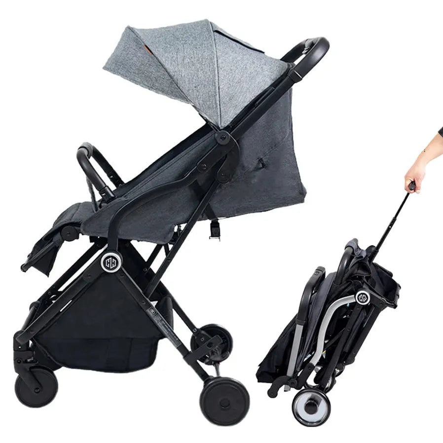 JMT-363850 Lightweight Folding Red Stroller for Toddlers with 4 Wheels and Comfortable Design