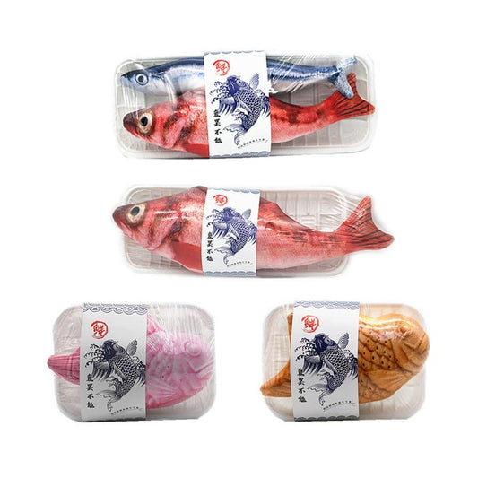 JMT-363978 Plush Cat Toy Set with Red Fish and Fish Pendulum - Interactive Play and Fun