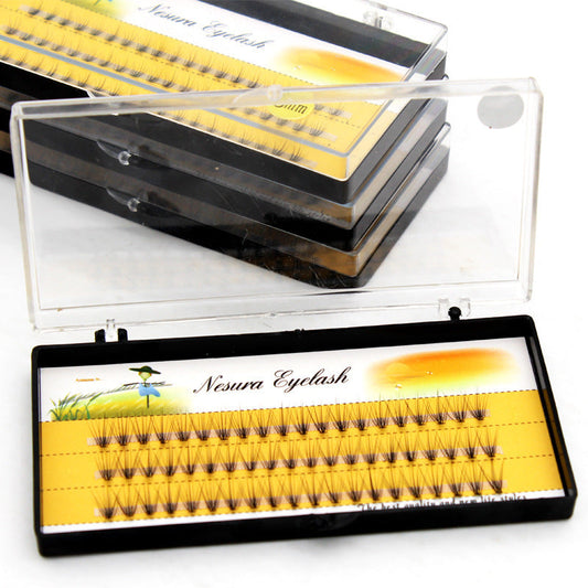 JMT-364106 Natural Curl Single Cluster Eyelashes - 10 Plants, Lengths 6-14mm, 0.1mm Thickness, Manual Craftsmanship
