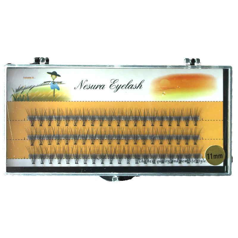 JMT-364106 Natural Curl Single Cluster Eyelashes - 10 Plants, Lengths 6-14mm, 0.1mm Thickness, Manual Craftsmanship