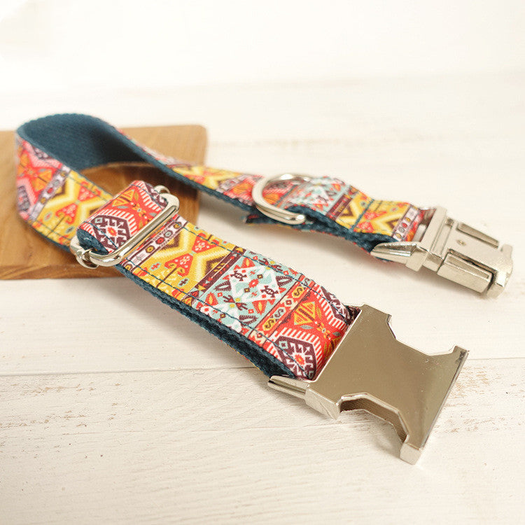 JMT-364170 Adjustable Polyester Dog Collar with Metal Buckle - Available in Multiple Sizes (XS-XL)