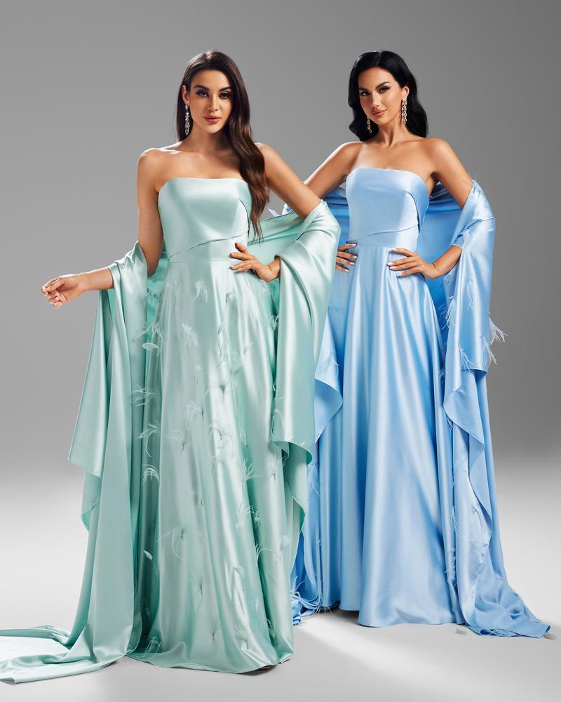 JMT-364234 Elegant Blue Evening Dress for Ladies - Model SH0073
