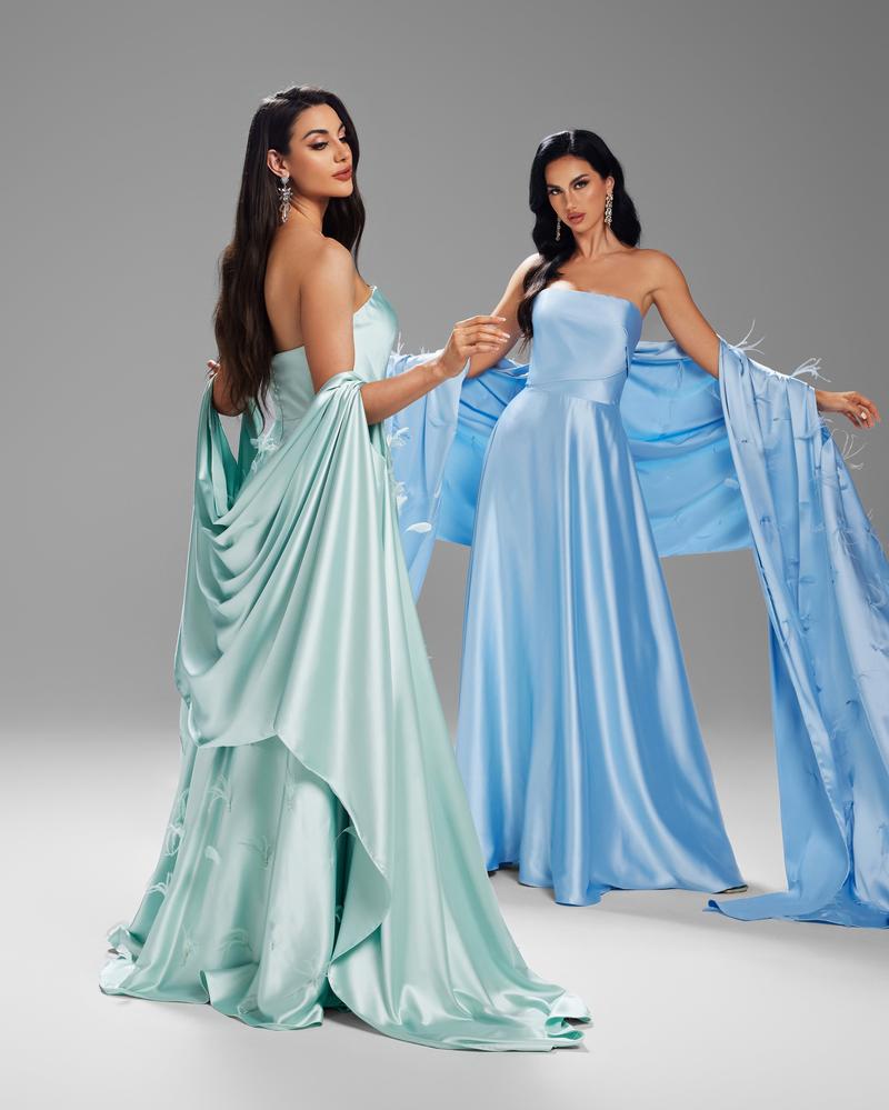 JMT-364234 Elegant Blue Evening Dress for Ladies - Model SH0073