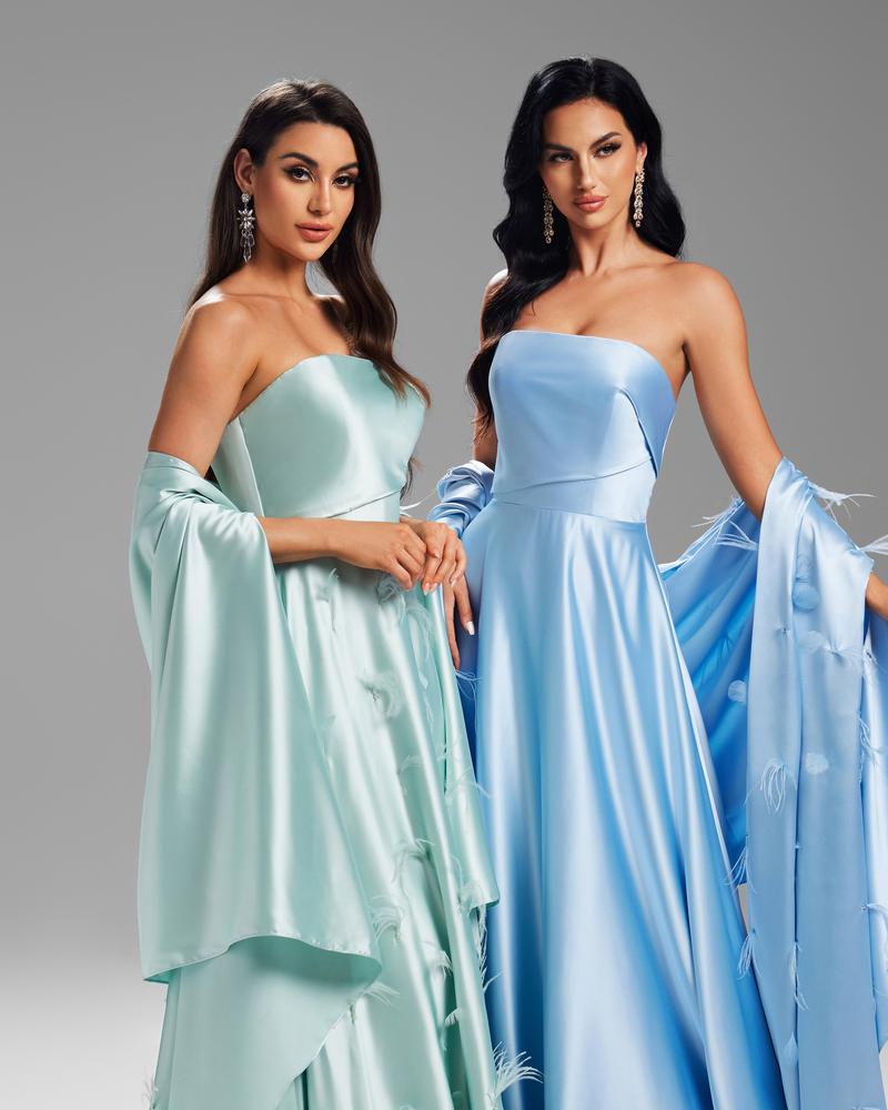 JMT-364234 Elegant Blue Evening Dress for Ladies - Model SH0073