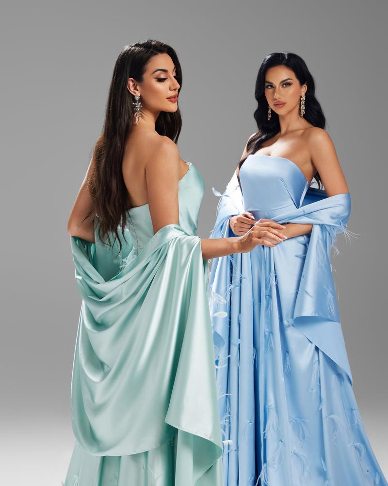 JMT-364234 Elegant Blue Evening Dress for Ladies - Model SH0073