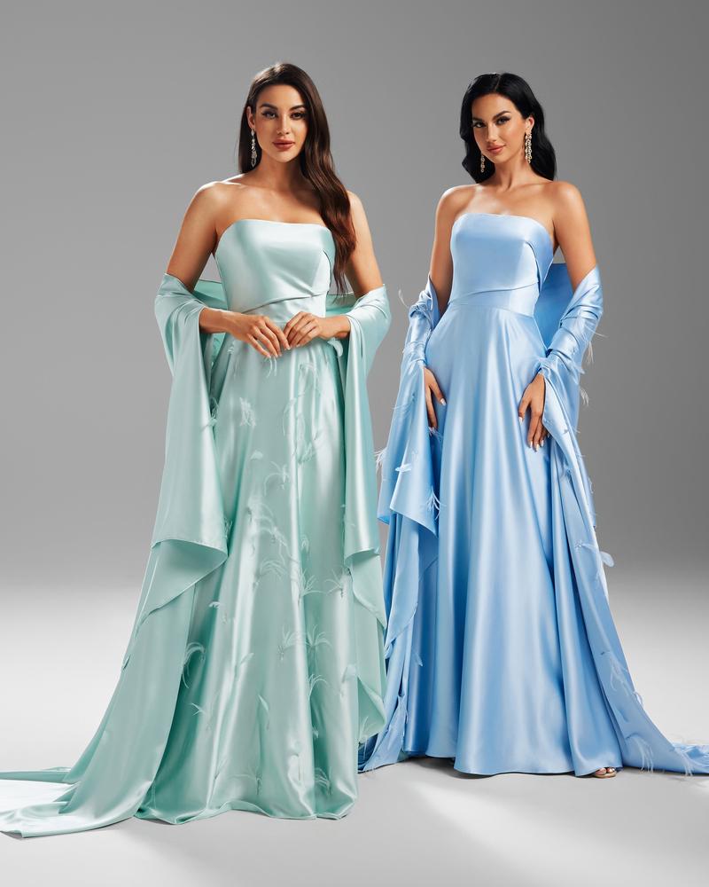 JMT-364234 Elegant Blue Evening Dress for Ladies - Model SH0073