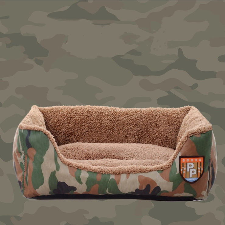 JMT-364298 Military Style Camouflage Pet Kennel - Waterproof Oxford with PPCotton Filler, Sizes S to L