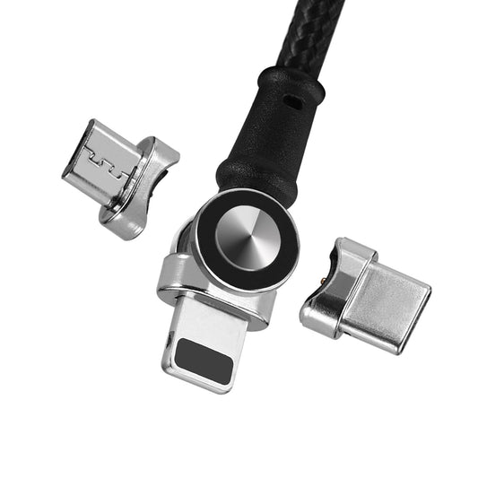 JMT-364682 Universal Magnetic Charging Cable with Multiple Head Compatibility (Type-C, Micro USB, Apple 8PIN) - 1 Meter Length